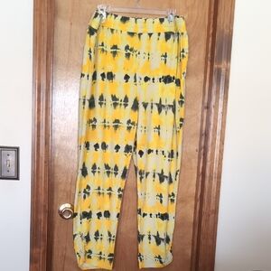 CAbi Yellow and Black Tie-Dye Joggers